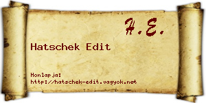 Hatschek Edit névjegykártya